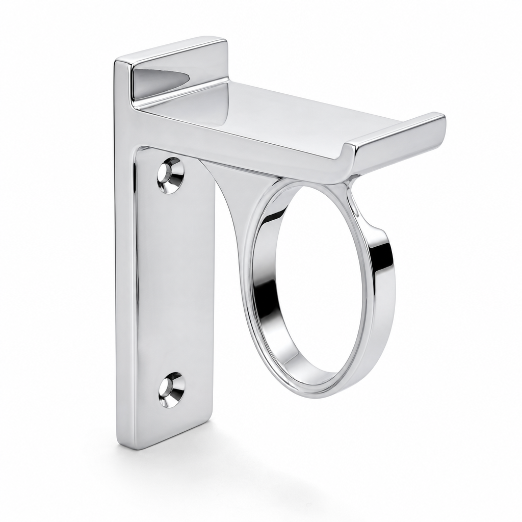 Rod & Shelf Support for Oval Poles — Chrome